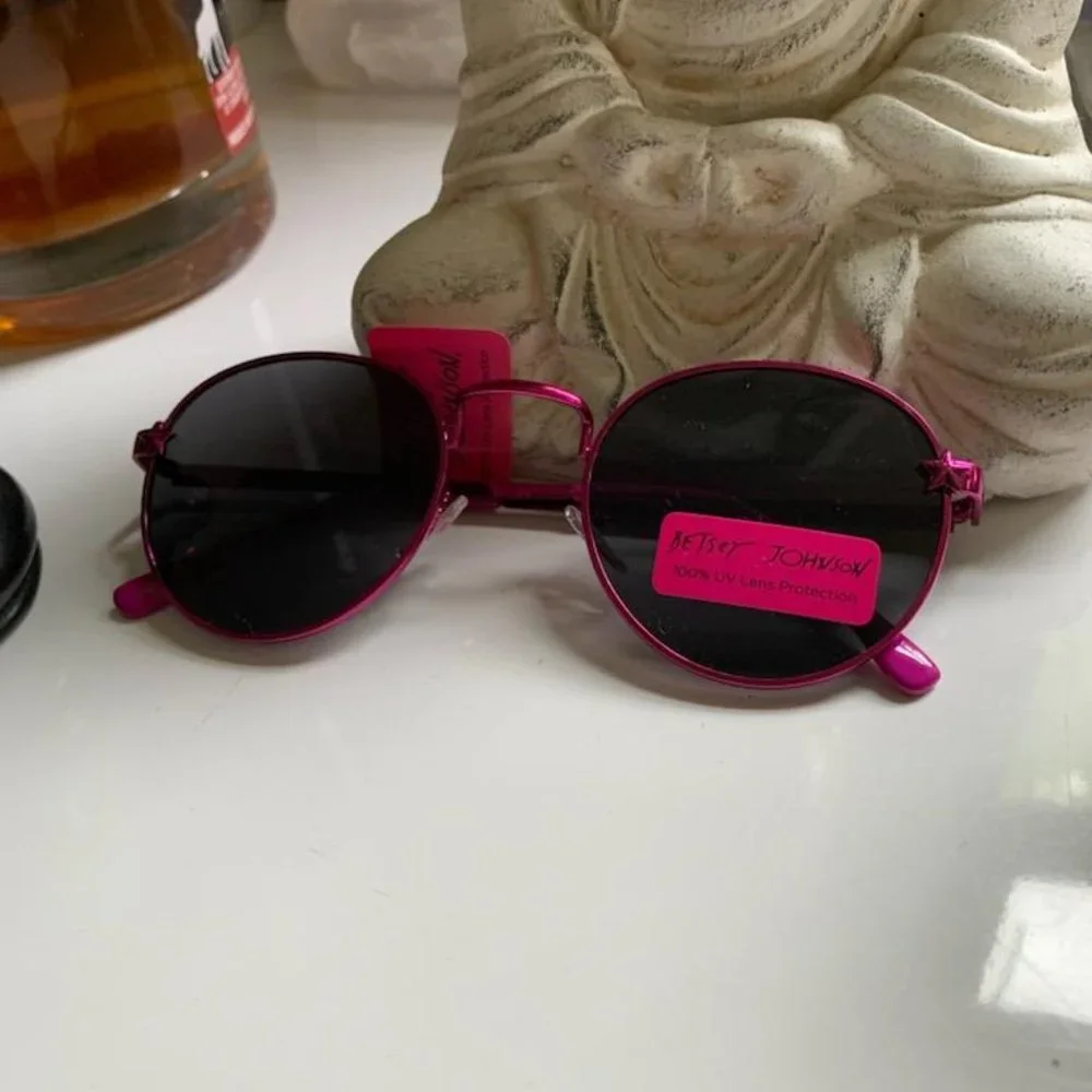 Betsey Johnson Fuscia Metal Sunglasses